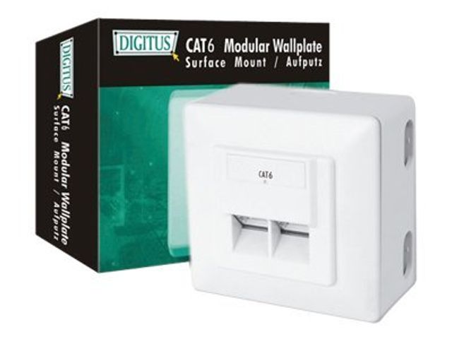 Digitus CAT 6, Class E, wall outlet, shielded, surface mount