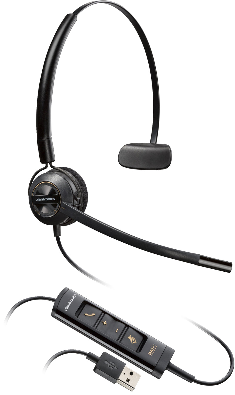 HP Poly EncorePro 545 - EncorePro 500 series - headset - on-ear - convertible - wired - USB-A - black - Certified for Skype for Business