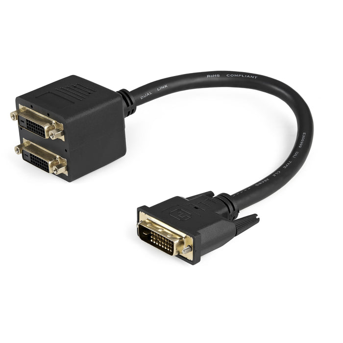 StarTech.com 1 ft DVI-D to 2x DVI-D Digital Video Splitter Cable - M/F - Connect two DVI-D displays simultaneously to a single DVI-D video source - dvi splitter cable - dvi-d splitter - dvi y cable