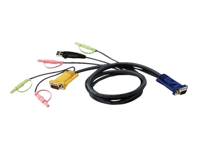ATEN 2L-5302U KVM Kabel VGA USB und Audio schwarz 1.8m
