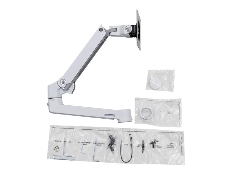 Ergotron LX Extension and Collar Kit - Mounting component (articulating arm, installation hardware, cap cover, pole collar) for Monitor - white with g