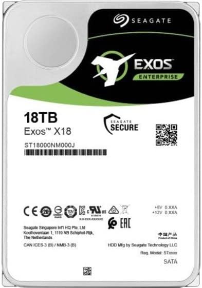 Seagate Exos X18 internal hard drive 18 TB 7200 RPM 256 MB 3.5in Serial ATA III