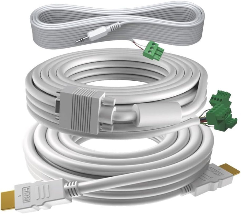 3 metre cables - 4K at 60 hz - simple pack for installing touch panel display or projector - includes uk double-gang backbox and double-gang surround
