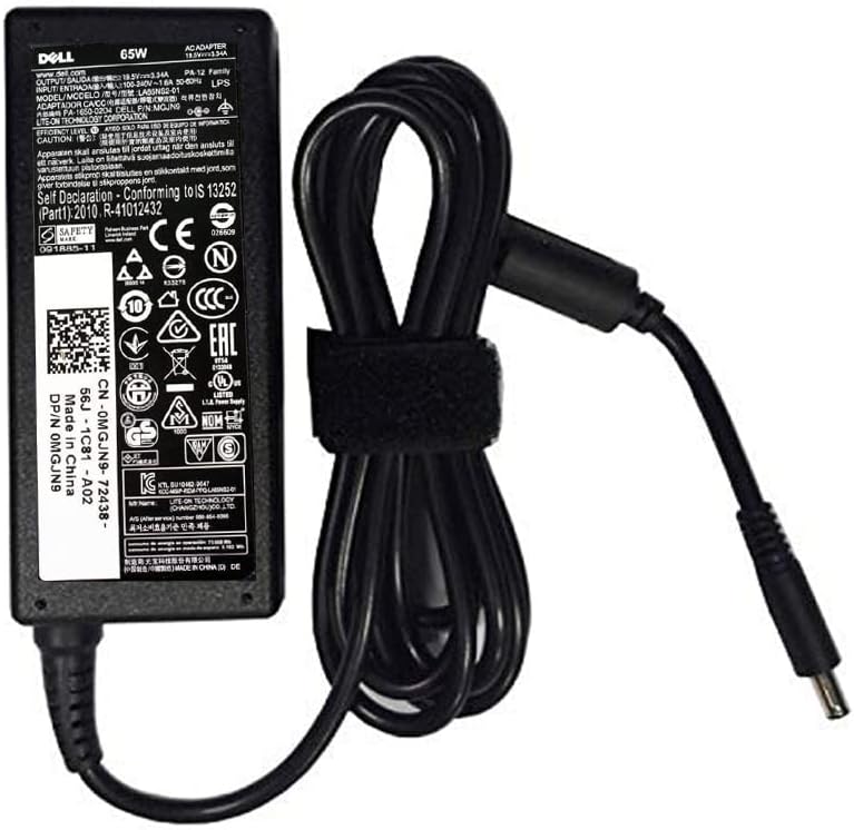 Dell 65W Barrel (4.5 x 3mm) AC Adapter with UK Plug