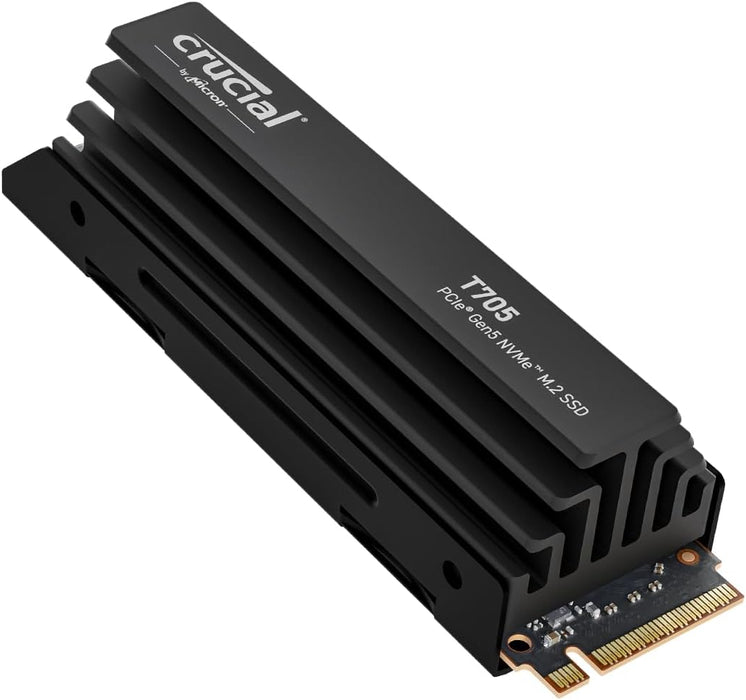 Crucial T705 - SSD - encrypted - 4 TB - internal - M.2 2280 - PCI Express 5.0 (NVMe) - TCG Opal Encryption 2.01 - integrated heatsink