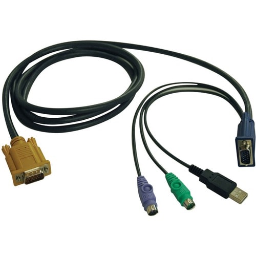 Eaton Tripp Lite Series 6ft USB / PS2 Cable Kit for KVM Switches B020-U08 / U16 & B022-U16 6' - Keyboard / video / mouse (KVM) cable - USB, PS/2, HD-1