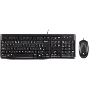 Logitech MK120 Keyboard & Mouse - Swiss - USB Cable Keyboard - USB Cable Mouse - Optical - Symmetrical