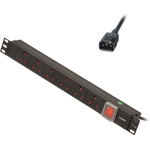 1U 6 WAY UK PLUG PDU 1XIEC