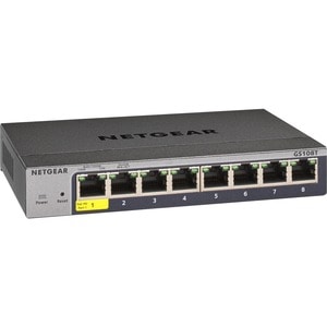 NETGEAR Smart GS108Tv3 - Switch - smart - 8 x 10/100/1000 - desktop, wall-mountable - DC power
