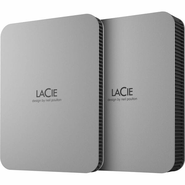 LaCie Mobile Drive STLP2000400 - Hard drive - 2 TB - external (portable) - USB 3.2 Gen 1 (USB-C connector) - moon silver - with 3 years Seagate Rescue