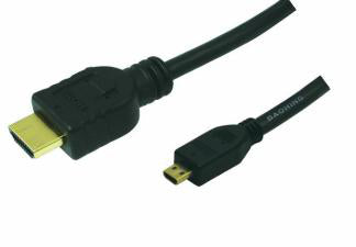 Logilink HDMI-Kabel Ethernet A -> micro D St/St 1.50m bk