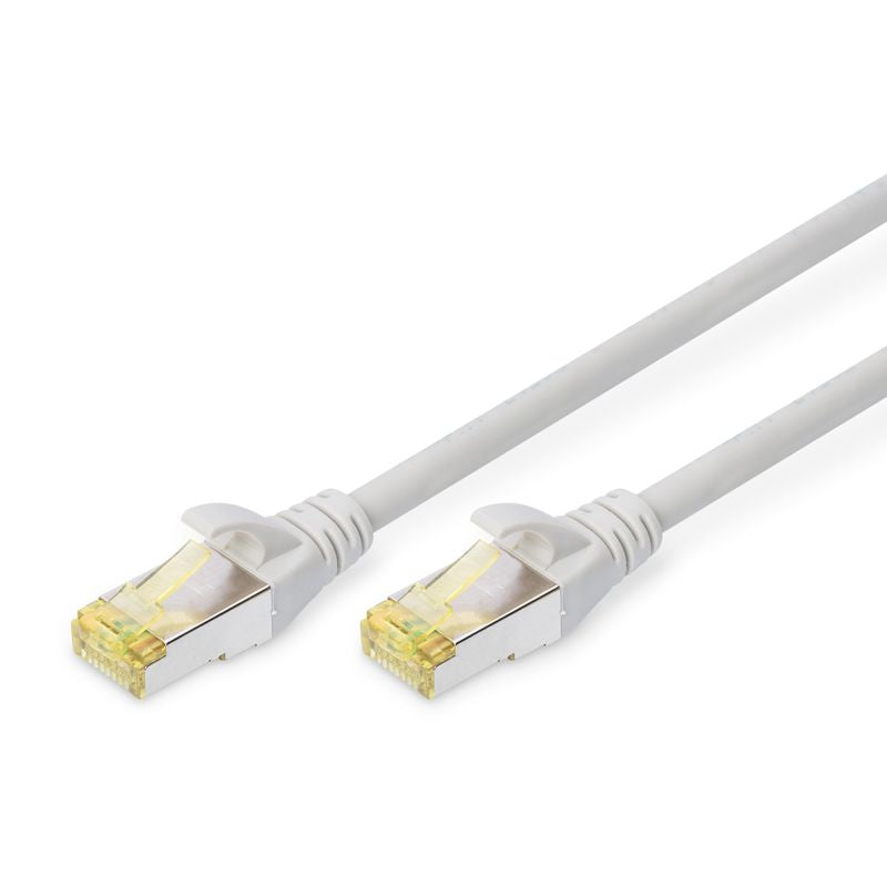 DIGITUS Patchkabel Cat6a S/FTP 2xRJ45 5.0m grau Hebelschutz Polybeutel