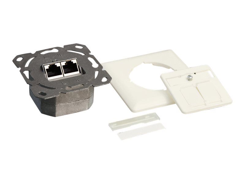 "Logilink Cat.6A Wall Outlet 2xRJ45 STP, horizontal, pure white"