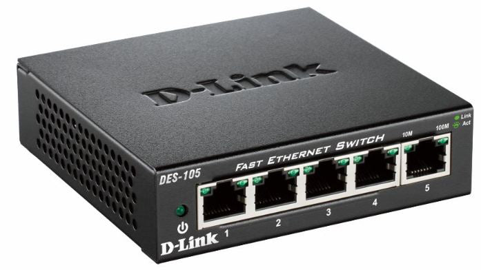 D-Link 5-port 10/100 Metal Housing Desktop Switch
