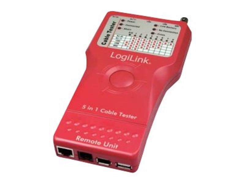 Cable Tester 5-in-1, with integrated remote unit