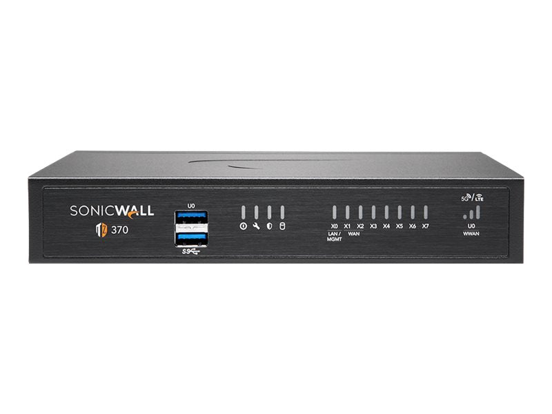 SonicWall TZ370 - Essential Edition - security appliance - with 1 year TotalSecure - 1GbE - desktop