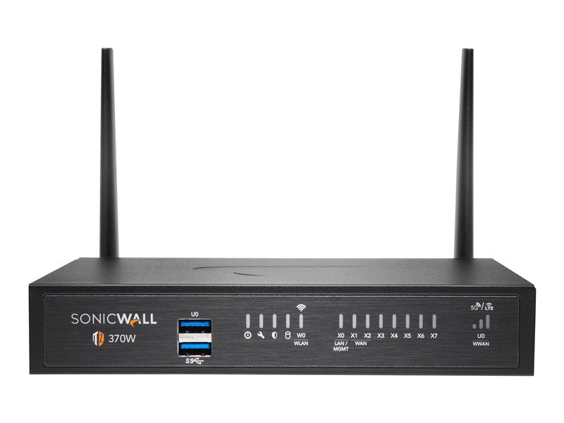 SonicWall TZ370W - Essential Edition - security appliance - 1GbE - Wi-Fi 5 - 2.4 GHz, 5 GHz - SonicWALL Secure Upgrade Plus Program (2 years option) -