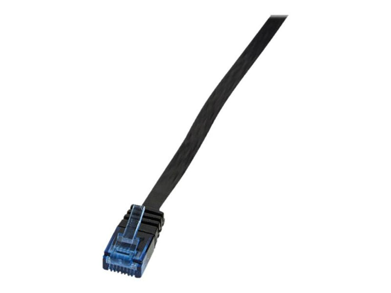 Logilink Patch cable flat Cat.5e U/UTP, black,0,5m