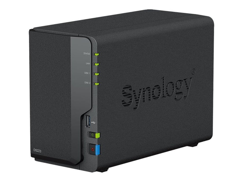 Synology Disk Station DS223 - NAS server - 2 bays - SATA 6Gb/s - RAID 0, 1, JBOD - RAM 2 GB - Gigabit Ethernet - iSCSI support