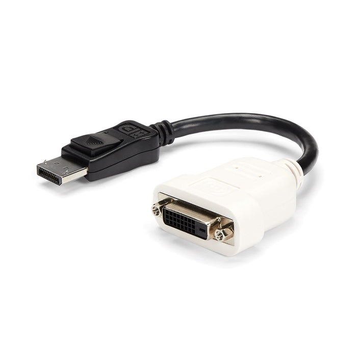 Passive DisplayPort to DVI-D single-link adapter | 1920x1200/1080p@60Hz; DP 1.2 HBR2; EDID - DisplayPort to DVI adapter dongle for DP/DP++ source with standard DP connector - DP to DVI monitor video converter - Latching DP connector - OS independent