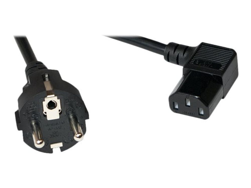 Power cable, CEE 7/7 to IEC C13 (90°), black, 2 m