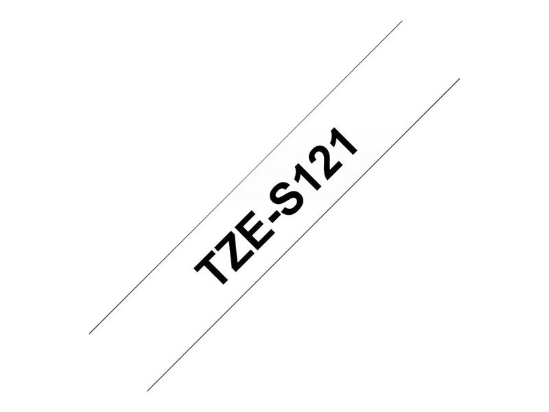 BROTHER P-Touch TZE-S121 schwarz auf clear 9mm extra gluey