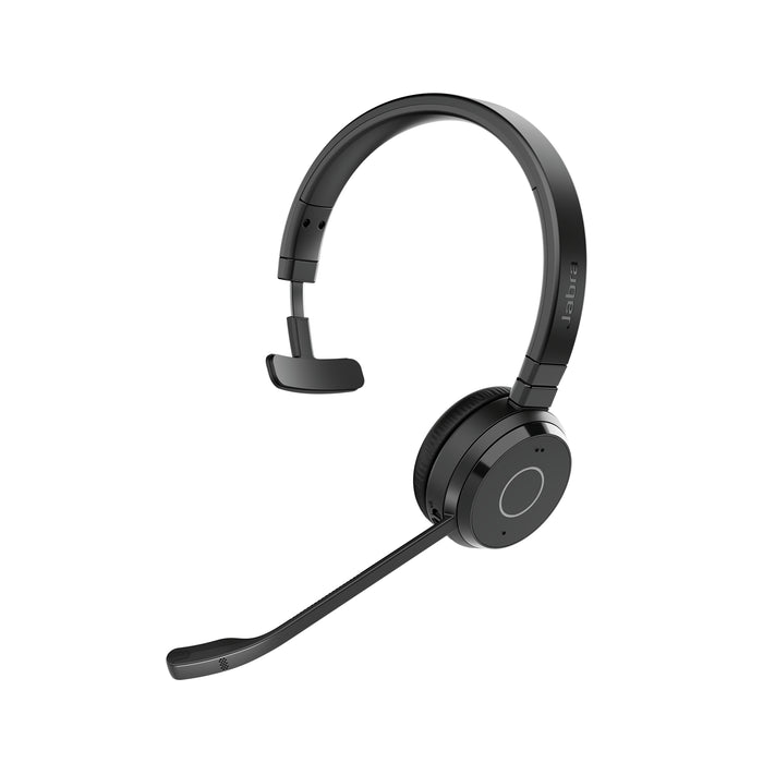 Jabra Evolve 65 TE Mono - Headset - on-ear - Bluetooth - wireless - USB-A via Bluetooth adapter - noise isolating - Certified for Microsoft Teams