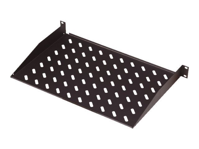1U fixed shelf for racks from 600 mm depth 44x483x399 mm, up to 15 kg, black (RAL 9005)