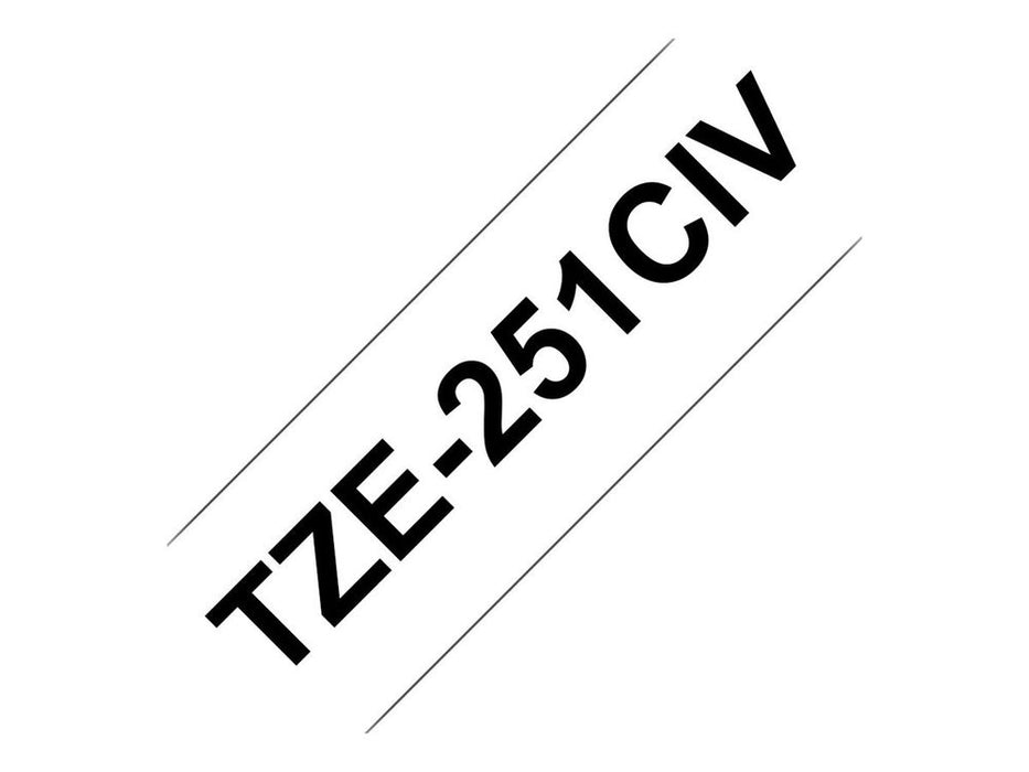 Brother TZ251CIV - Black on white - Roll (2.4 cm x 8 m) 1 cassette(s) laminated tape - for Brother PT-D600, P-Touch PT-2430, 3600, 7600, 9800, D610, D