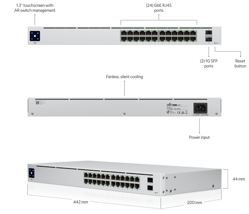 "24+2P UbiQuiti UniFi USW-24 M RM"