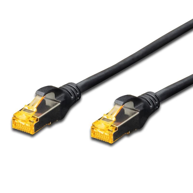 DIGITUS Patchkabel Cat6a S/FTP 2xRJ45 5.0m schw Hebelschutz