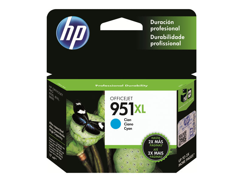HP 951XL - CN046AE - 1 x Cyan - Ink cartridge - High Yield - For Officejet Pro 251dw, 276dw, 8100, 8600, 8600 N911a, 8610, 8620, 8625, 8630