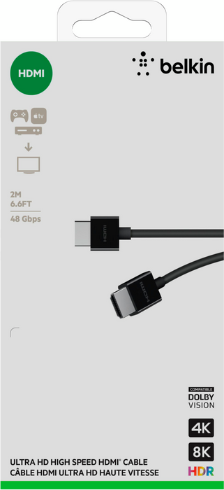 Belkin 4K Ultra High Speed HDMI cable 2 m HDMI Type A (Standard) Black