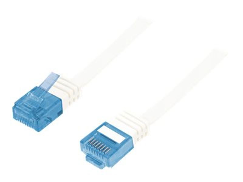 Patch cable flat Cat.5e U/UTP, white,0,5m