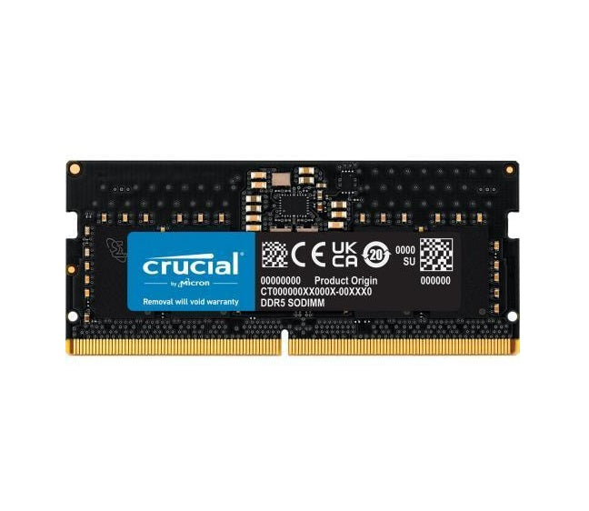 Crucial - DDR5 - module - 48 GB - SO-DIMM 262-pin - 5600 MT/s / PC5-44800 - CL46 - 1.1 V - on-die ECC - black