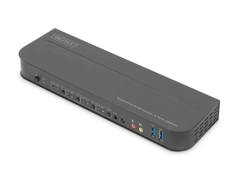 DIGITUS KVM-Switch 4-Port 4K60Hz 4x DP in 1x DP/HDMI out
