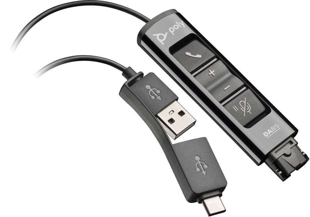 HP Poly DA85 - Headset cable - USB, USB-C male to Quick Disconnect male - 1.3 m - for OMEN 40L by HP GT21-1026nd, Poly DA70, DA75, DA80, DA85-M