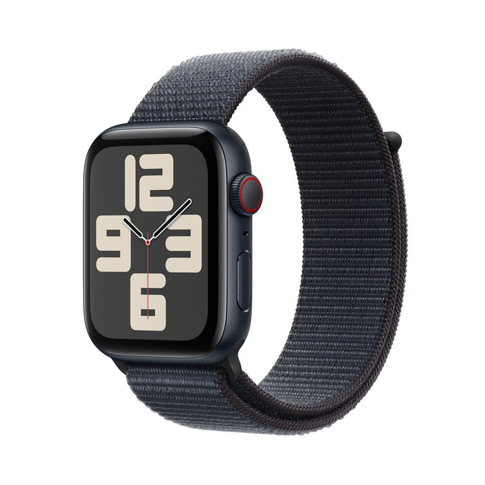 Apple Watch SE (GPS + Cellular) - 2nd generation - 40 mm - midnight aluminium - smart watch with sport loop - soft double-layer nylon - ink - wrist si