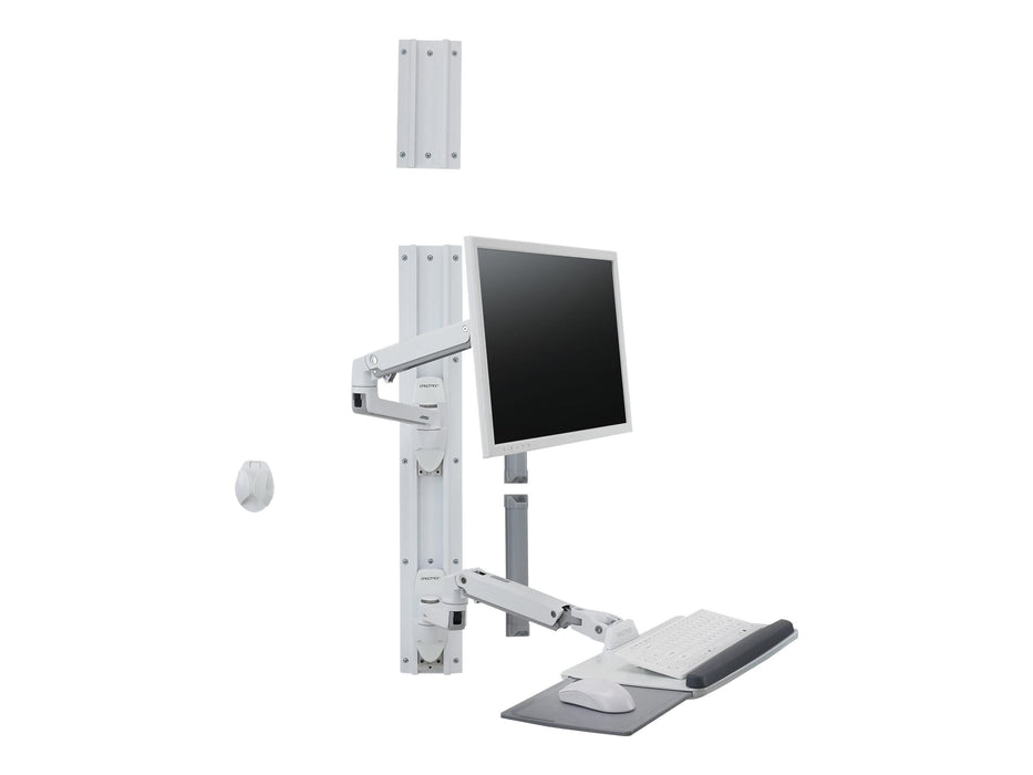 Ergotron LX Wall Mount System - Mounting kit (wall arm, mouse holder, keyboard arm, 2 cable channels, wrist rest, wall track 10", wall track 34") - Co