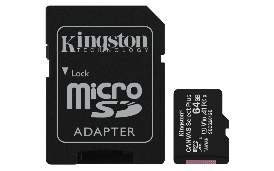 CARD 64GB Kingston Canvas Select Plus MicroSDXC 100MB/s +Adapter