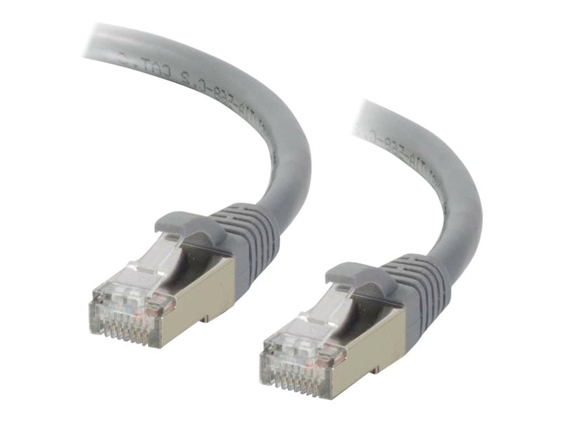 C2G Cat6a Booted Shielded (STP) Network Patch Cable - Patch cable - RJ-45 (M) to RJ-45 (M) - 1 m - STP - CAT 6a - molded, snagless, stranded - grey