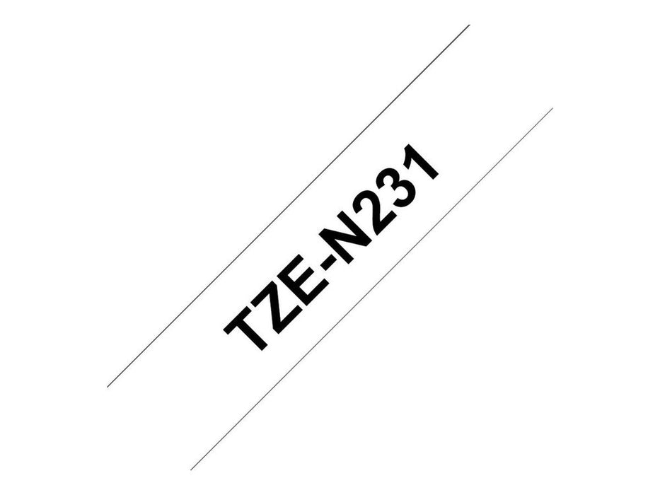 Brother TZe-N231 - Black on white - Roll (1.2 cm x 8 m) 1 cassette(s) non-laminated tape - for Brother PT-D600, H110, P-Touch PT-1005, 1010, D210, D40