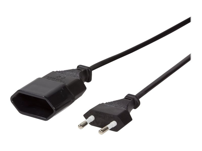 Logilink Netzkabel Euro CEE 7/16 Stecker zu Dose, 2m schwarz