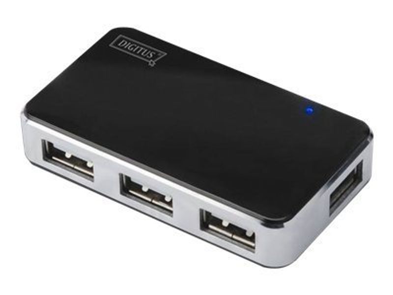 DIGITUS USB-Hub 4-Port 2.0->4xA2.0 m.Netzteil schwarz