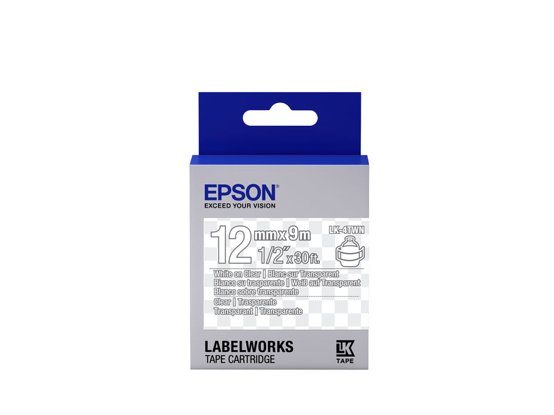 Epson LabelWorks LK-4TWN Etikettenband - 12 mm Breite - Thermotransfer - Transparent