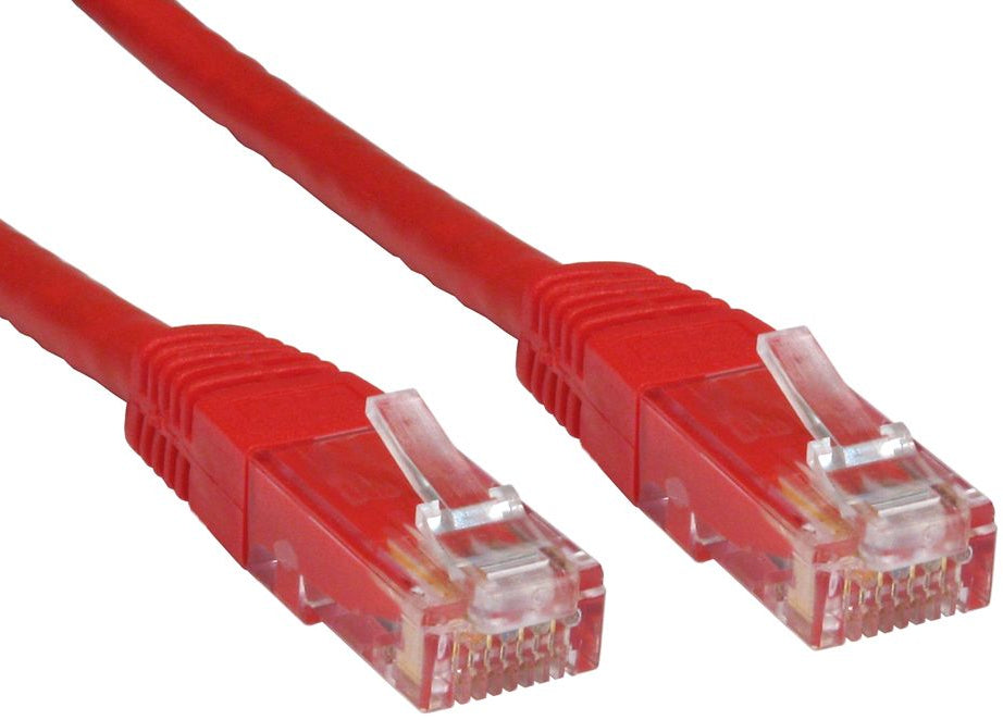 1M RED RJ45 CAT6 UTP STR/FLUSH