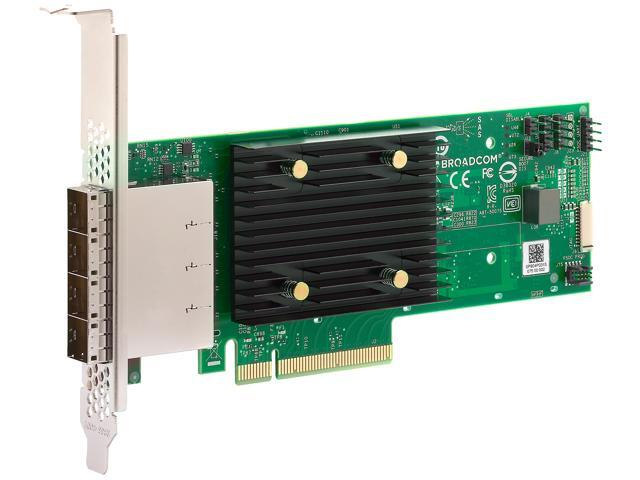 Broadcom HBA 9500-16e Tri-Mode - Storage controller - 16 Channel - SATA 6Gb/s / SAS 12Gb/s / PCIe 4.0 (NVMe) - PCIe 4.0 x8