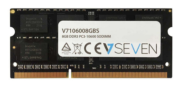 V7 RAM Module - 8 GB - DDR3 SDRAM - 1333 MHz DDR3-1333/PC3-10600 - Unbuffered - CL9 - 204-pin - SoDIMM