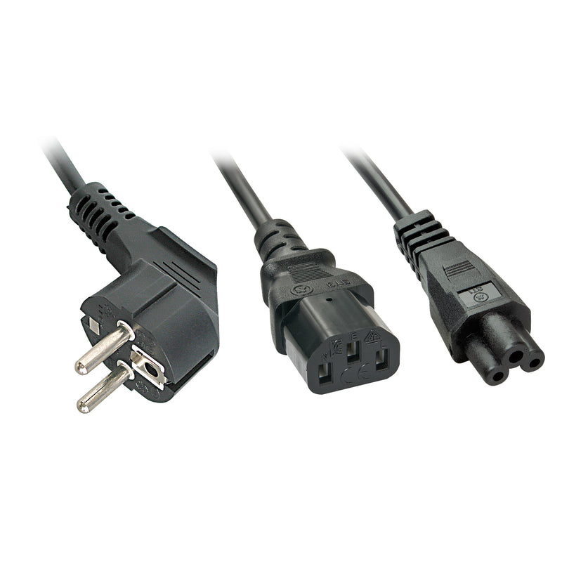 "LINDY IEC-Y-Netzkabel an IEC C13 & C5 Schukostecker/C13 2m"