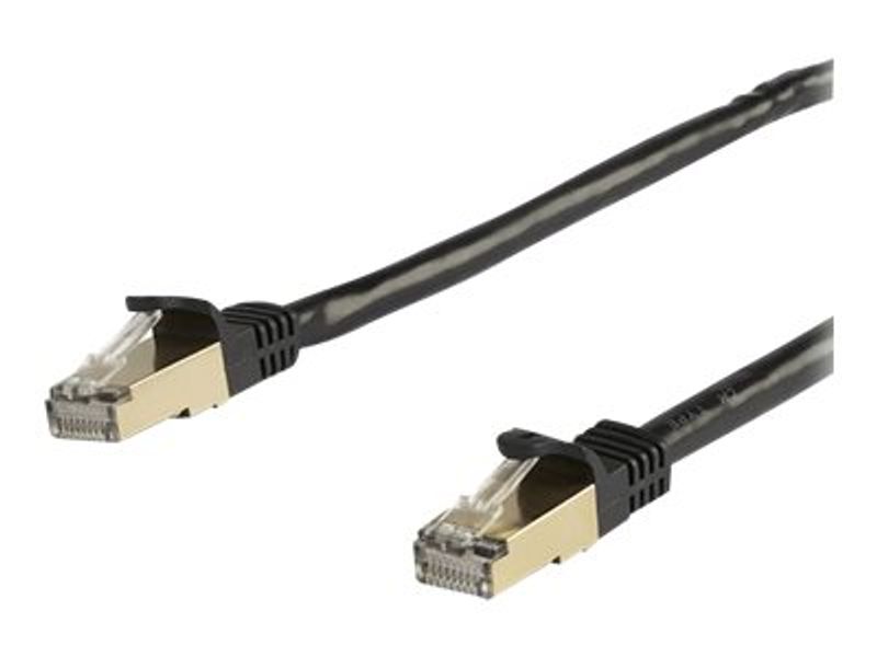 StarTech.com 5m CAT6A Ethernet Cable, 10 Gigabit Shielded Snagless RJ45 100W PoE Patch Cord, CAT 6A 10GbE STP Network Cable w/Strain Relief, Black, UL